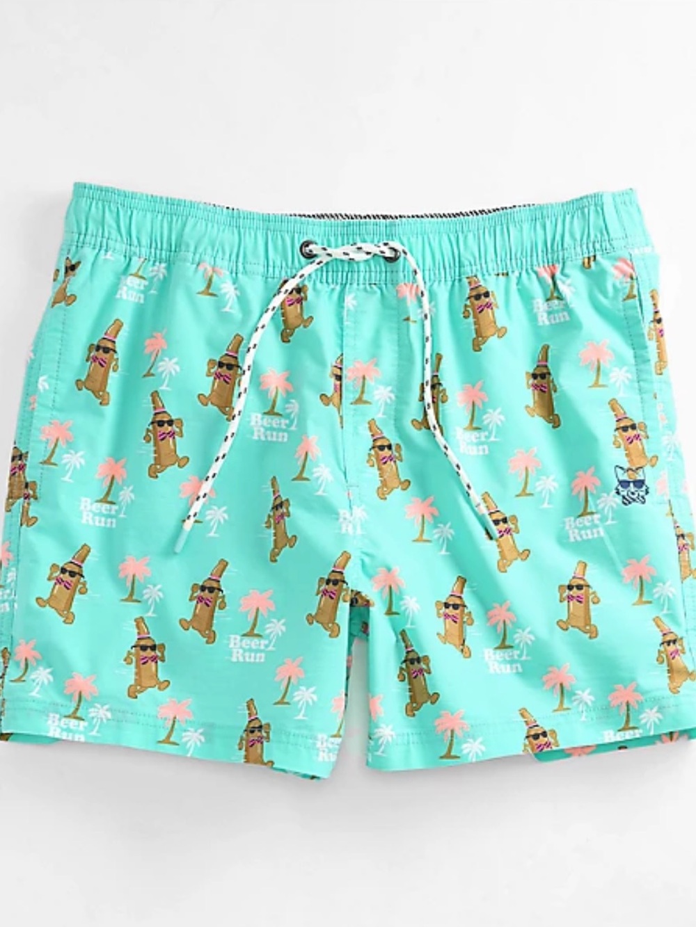 Party Pants Beer Run Mint Swim Trunks Mens Sz M  Beach Party Board Shorts Q64